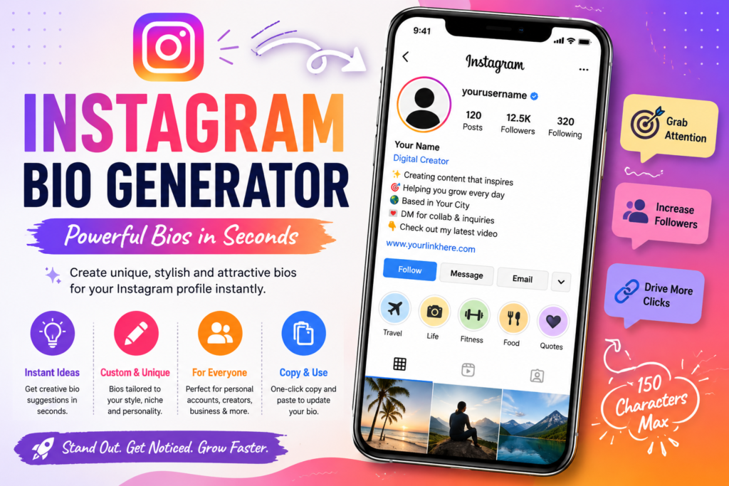 Instagram Bio Generator: Powerful Bios in Seconds Instagram Bio Generator